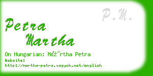 petra martha business card